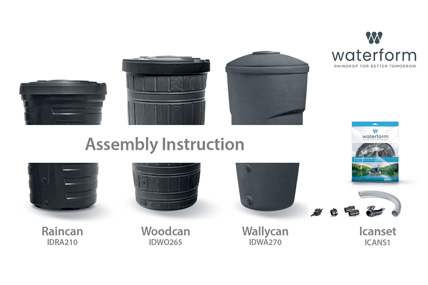 Как установить соединительный комплект Icanset 1 на емкости Woodcan, Raincan и Wallycan?